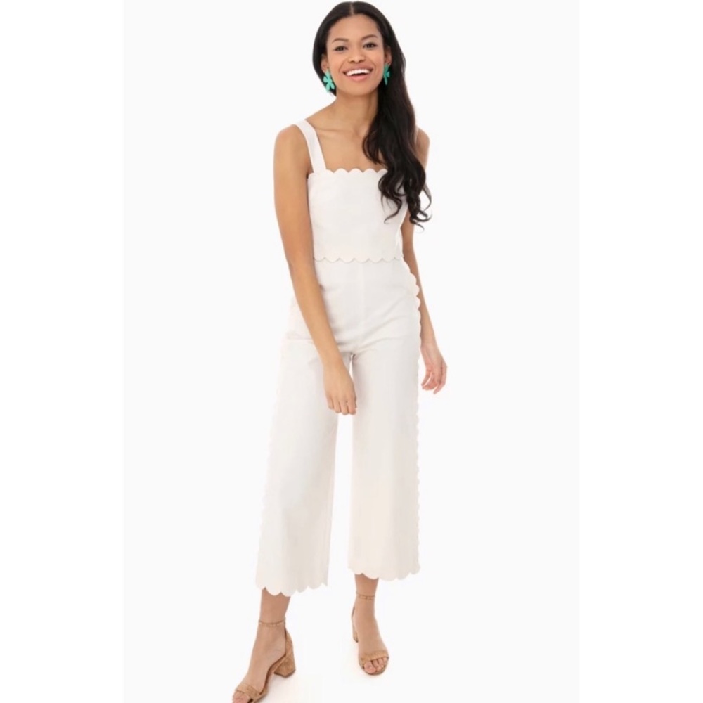 NWOT - White Scalloped Rebecca Taylor jumpsuit
